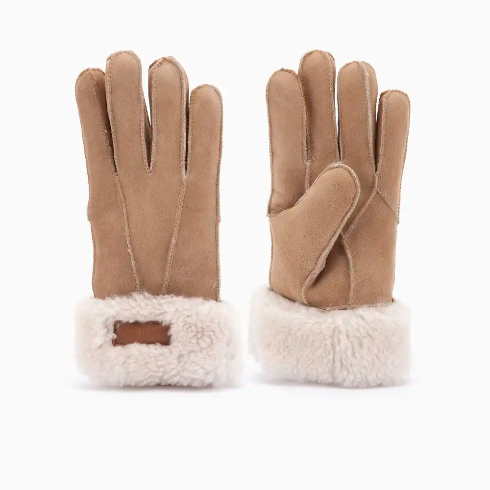 handschuhe veloursleder Warmbat Handschoenen dames lammy patchwork stone