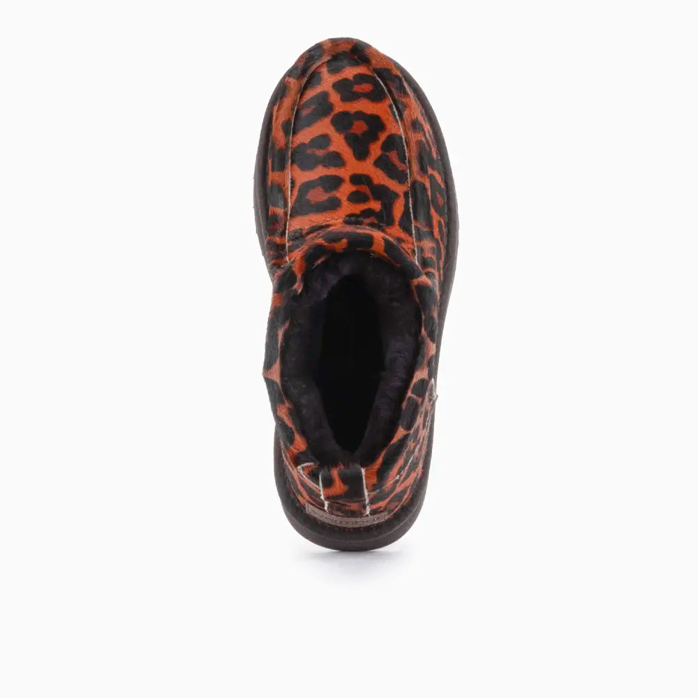 Barunga Damen Suède Boot Hairy Print Panther Cognac 2