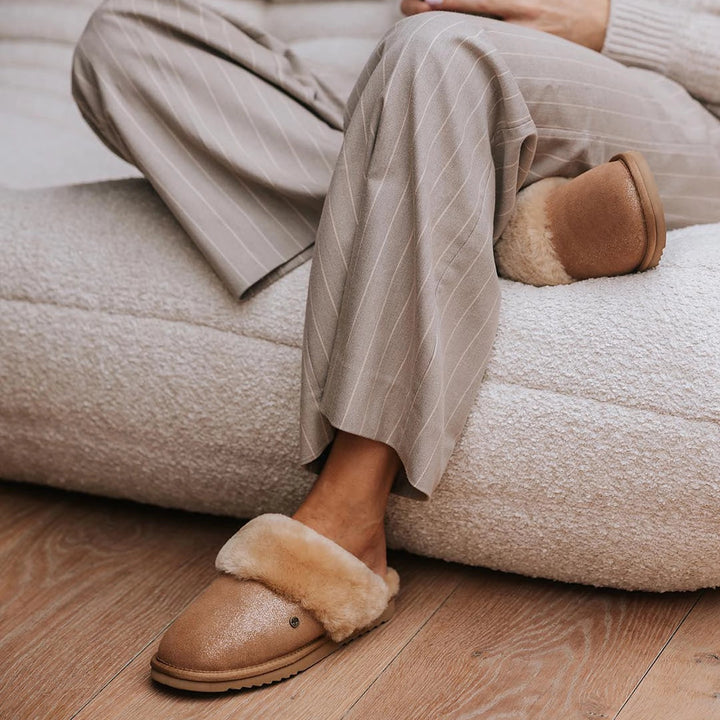 Collie print metallic gold thumbnail 1