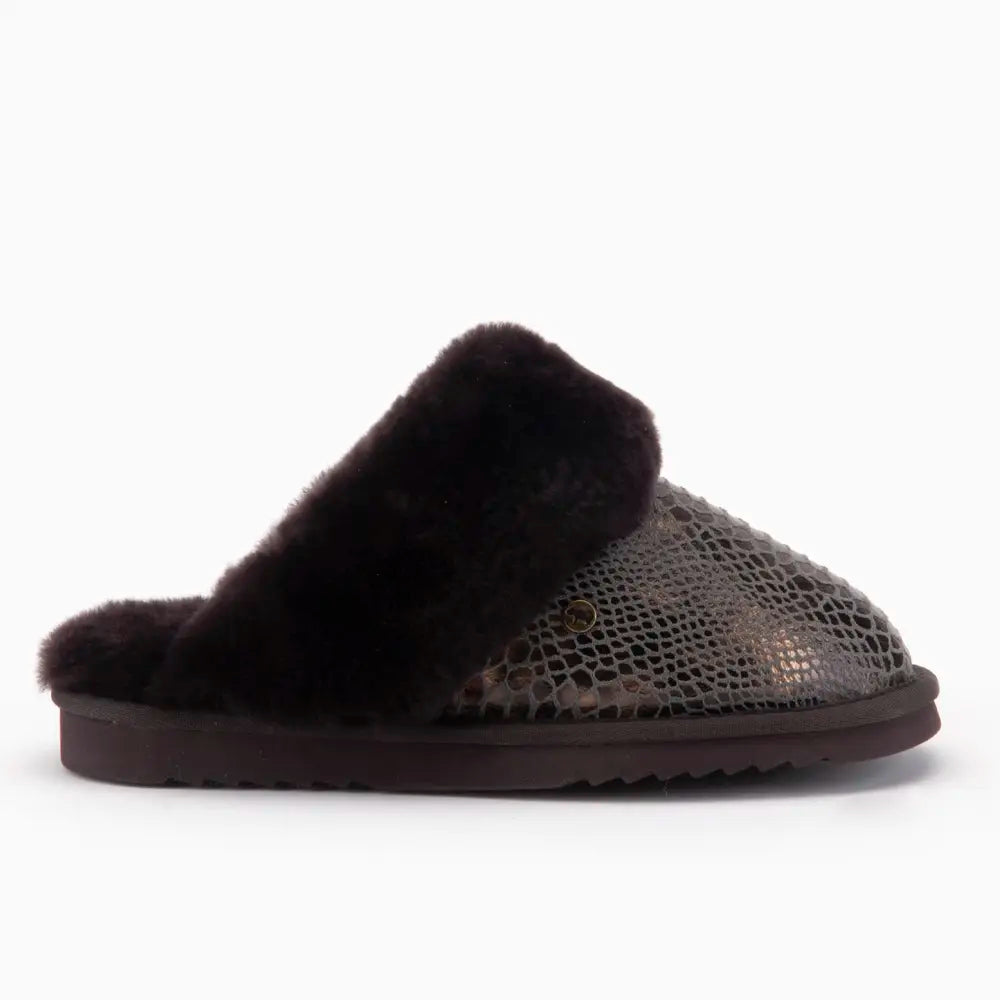 Collie Damen Suède Print Snake Choco