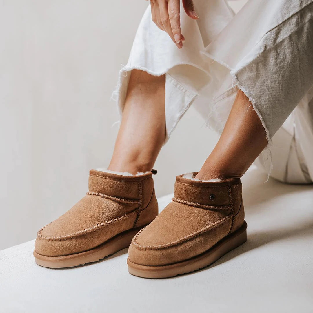 Durack dames suède stitch cognac 16