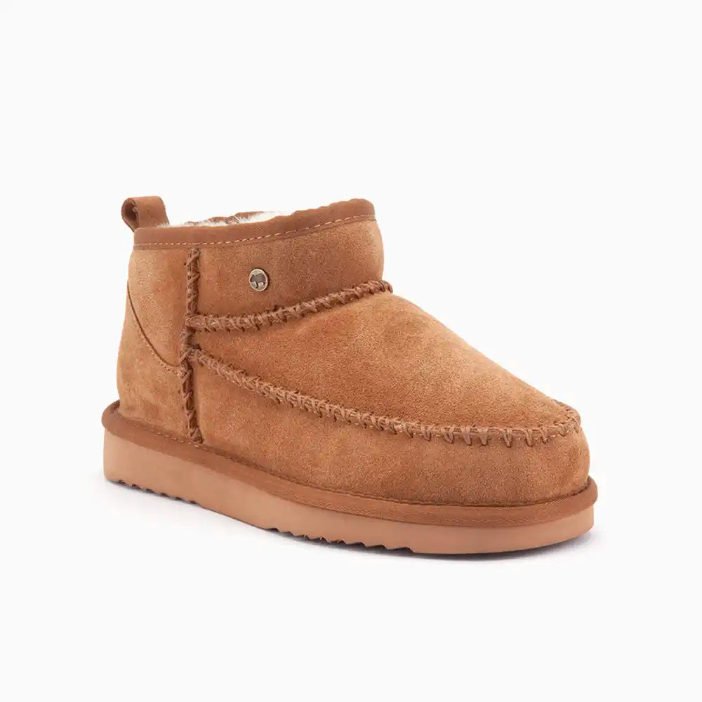 Durack dames suède stitch cognac 1