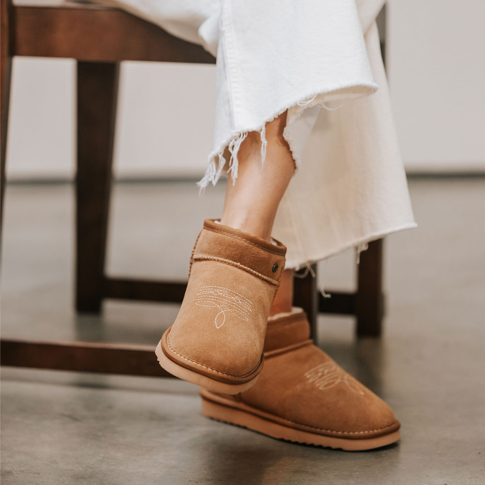 Durack Damen Suède Boot Western Cognac 1