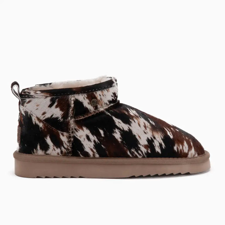 Durack Damen Suède Boot Print Hairy Cow Black thumbnail
