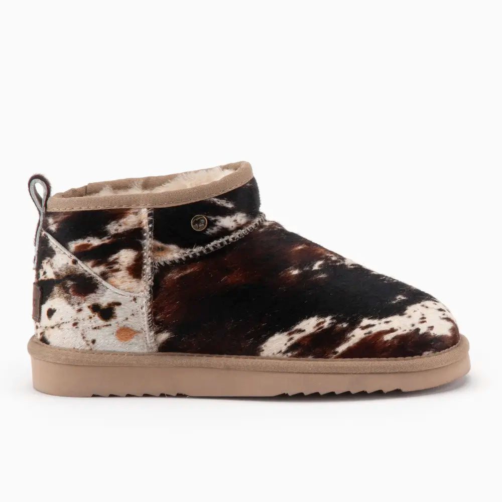 Durack Damen Suède Boot Print Hairy Cow Black