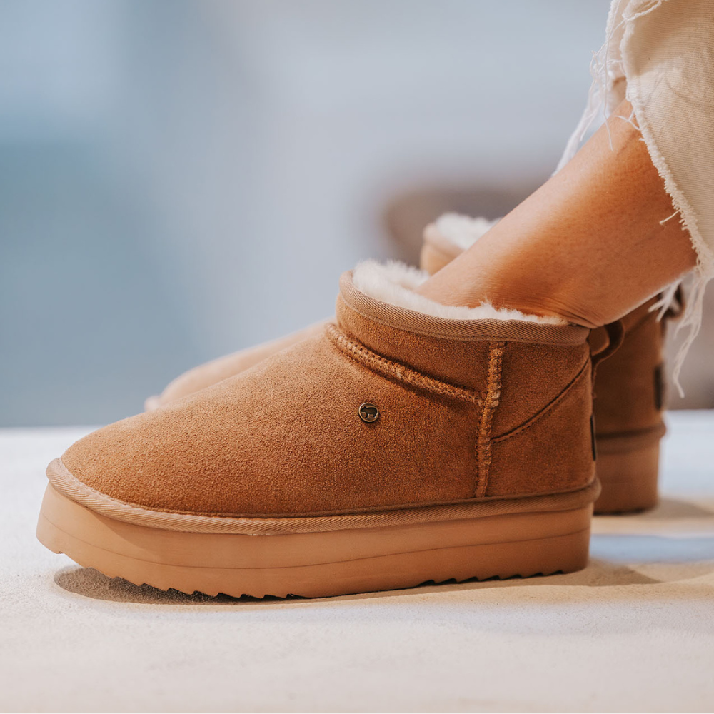Durack Damen Suède Plateau Cognac 1