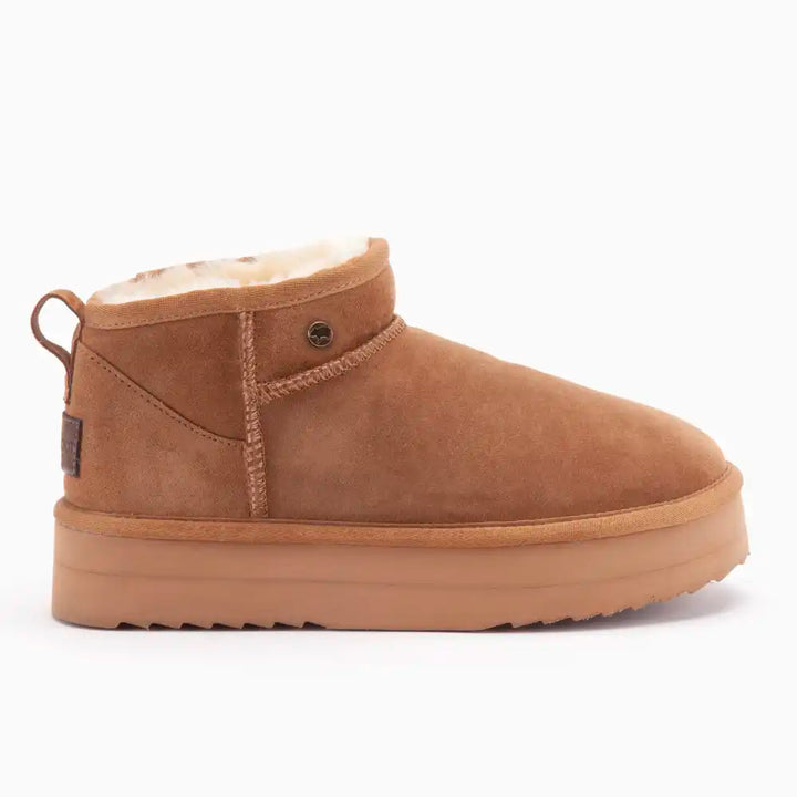 Durack dames suède plateau cognac thumbnail