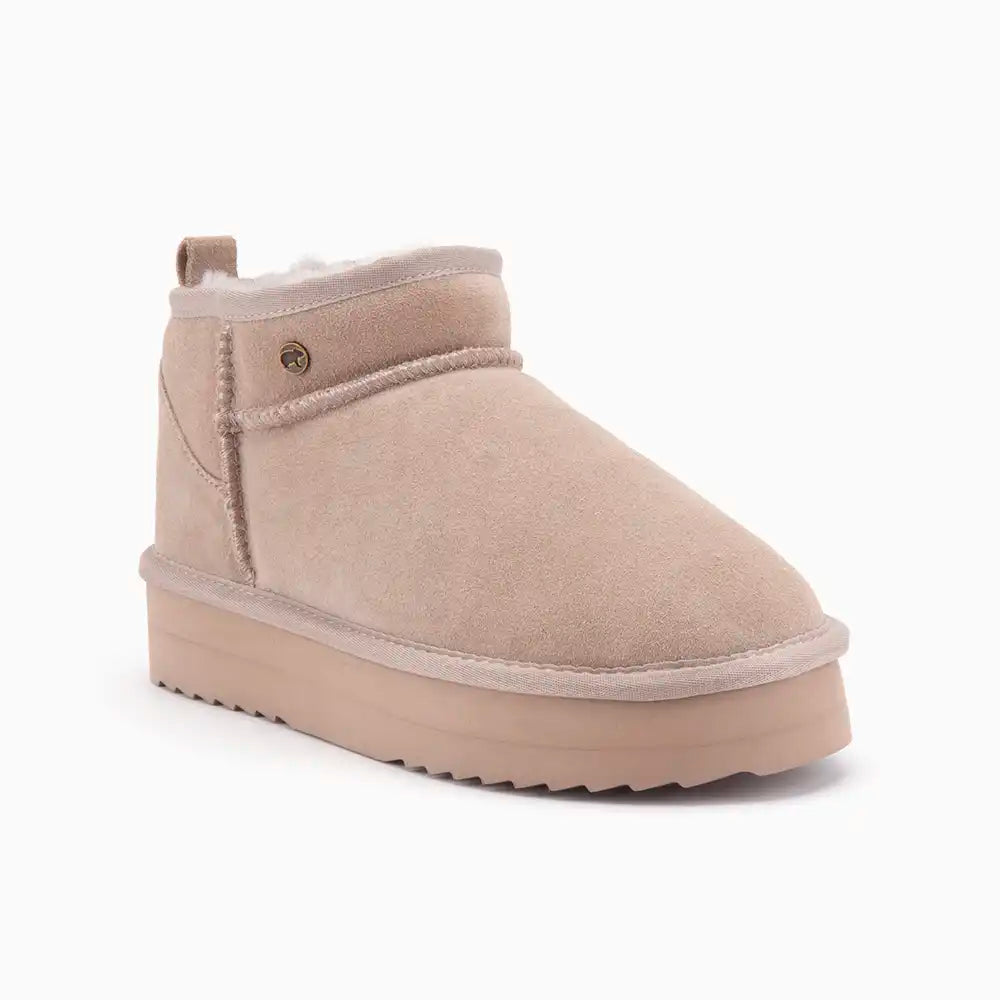 Durack dames suède plateau taupe 1