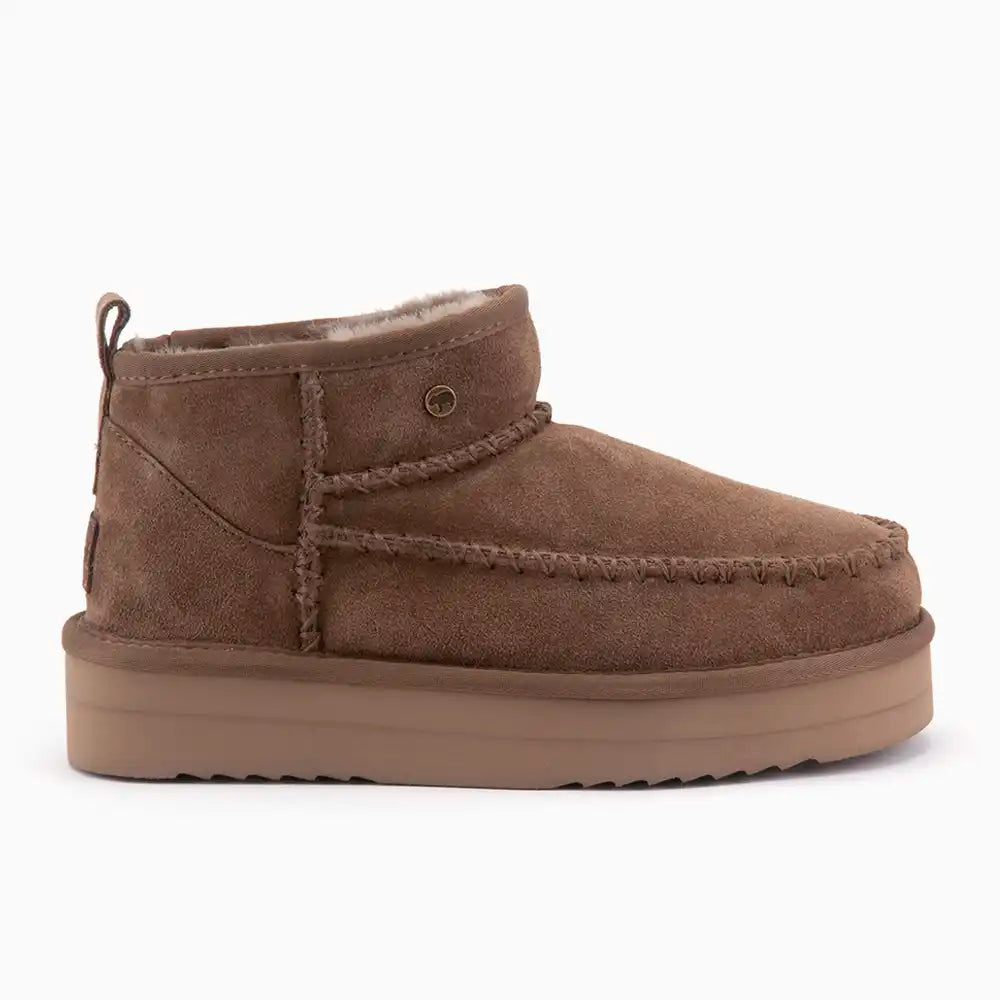 Durack dames suède stitch plateau mud