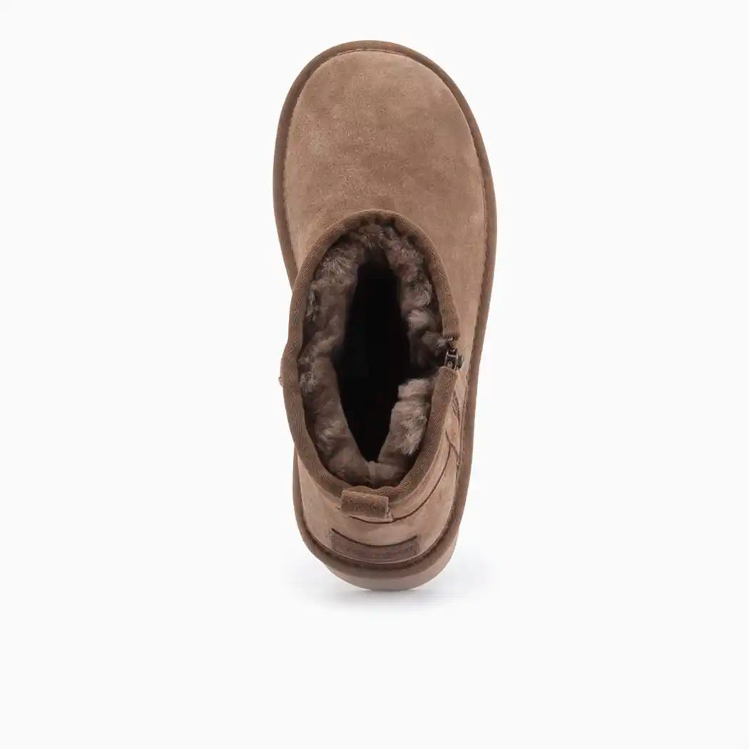 Durack dames suède zipper plateau mud 2