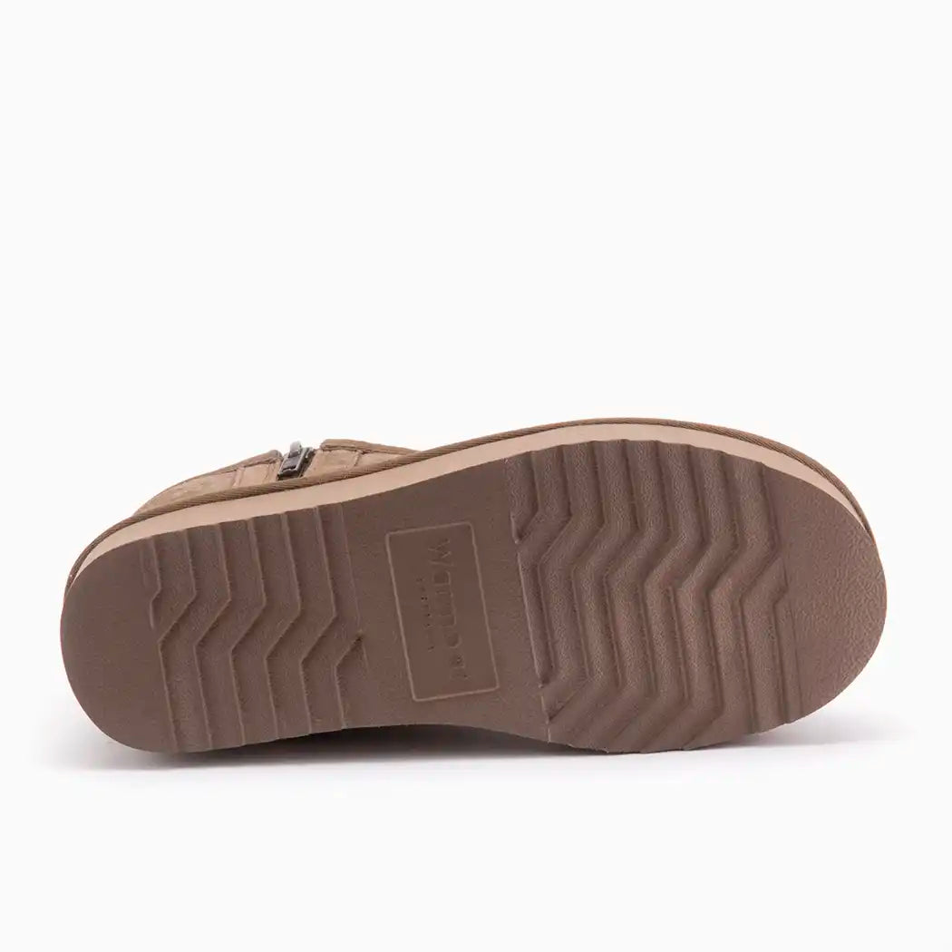 Durack dames suède zipper plateau mud 3