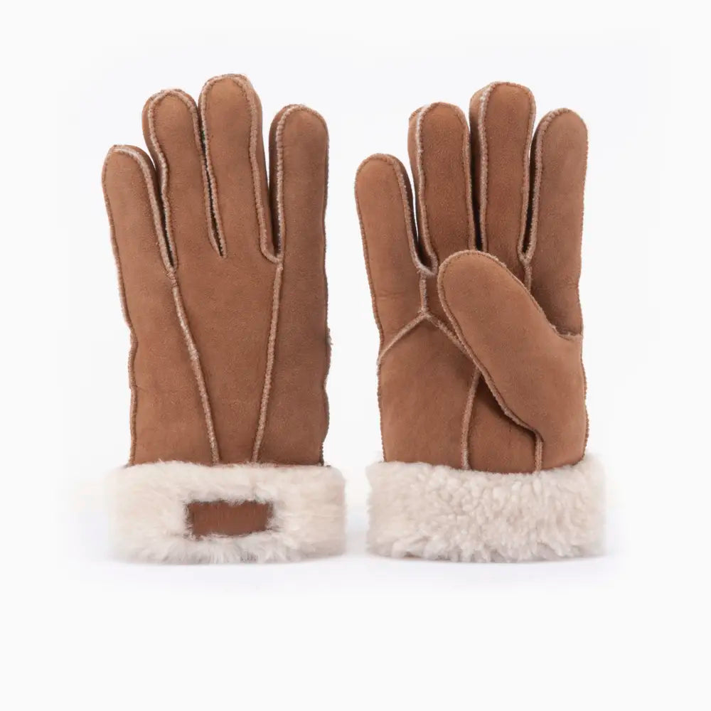 Handschuhe Damen Lammy Patchwork Cognac