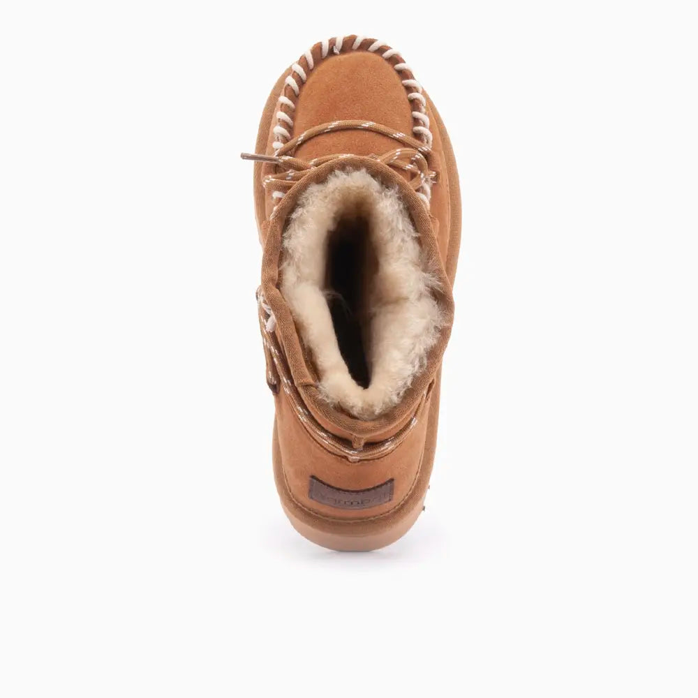Kalbarri Damen Suède Lace Boot Cognac 3