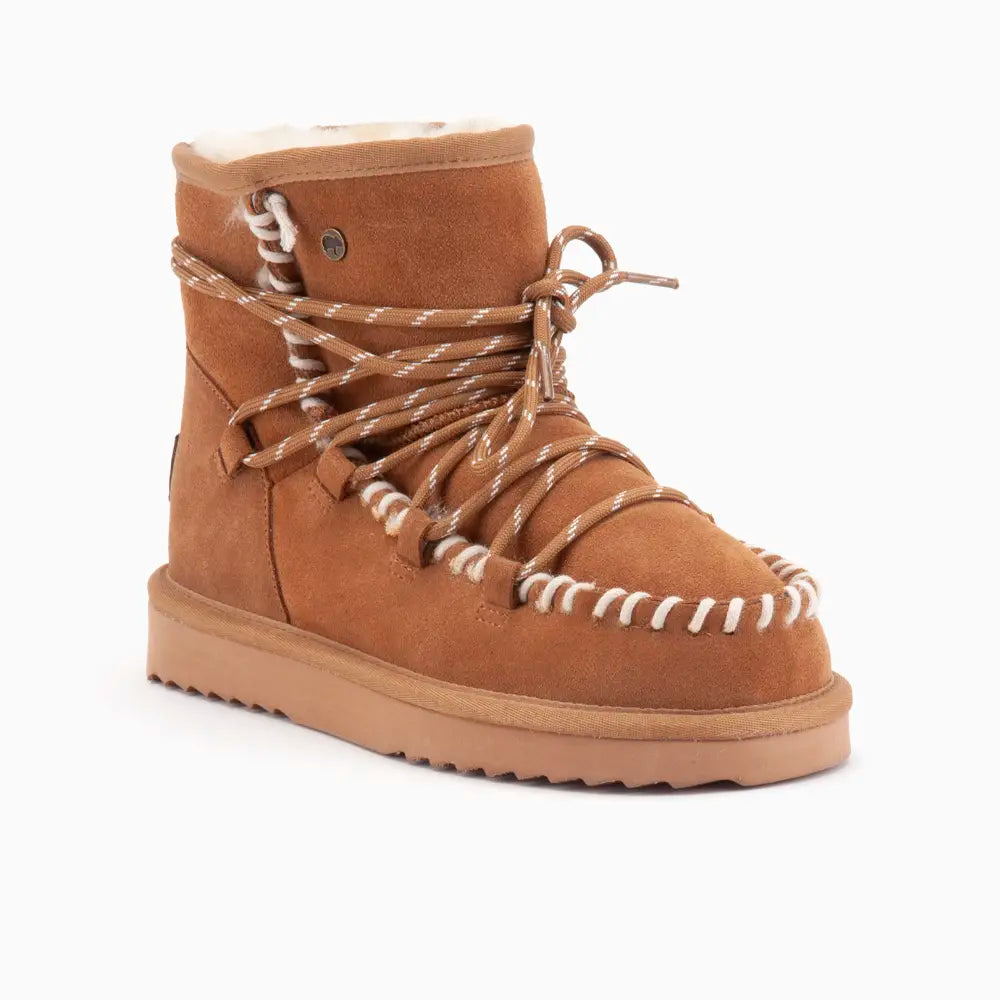 Kalbarri Damen Suède Lace Boot Cognac 2