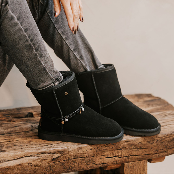 Kangaroo Damen Suède Boot Black thumbnail 1