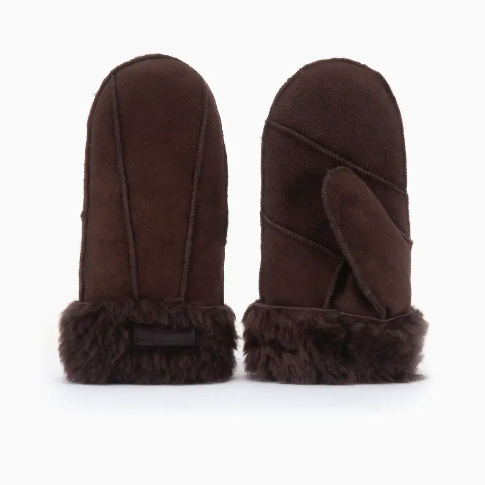 Fäustlinge Damen Lammy Patchwork Choco