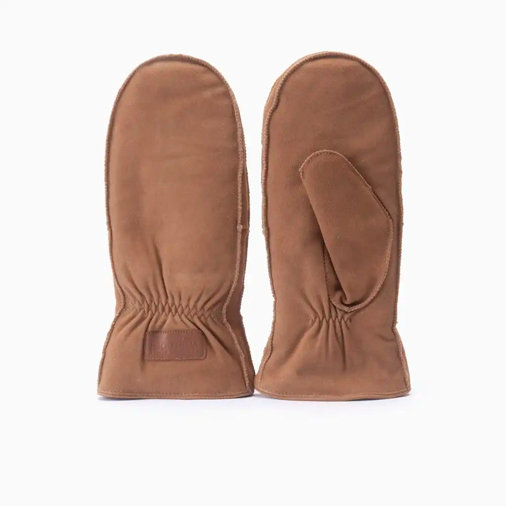 Fäustlinge Damen Goat Suède Cognac