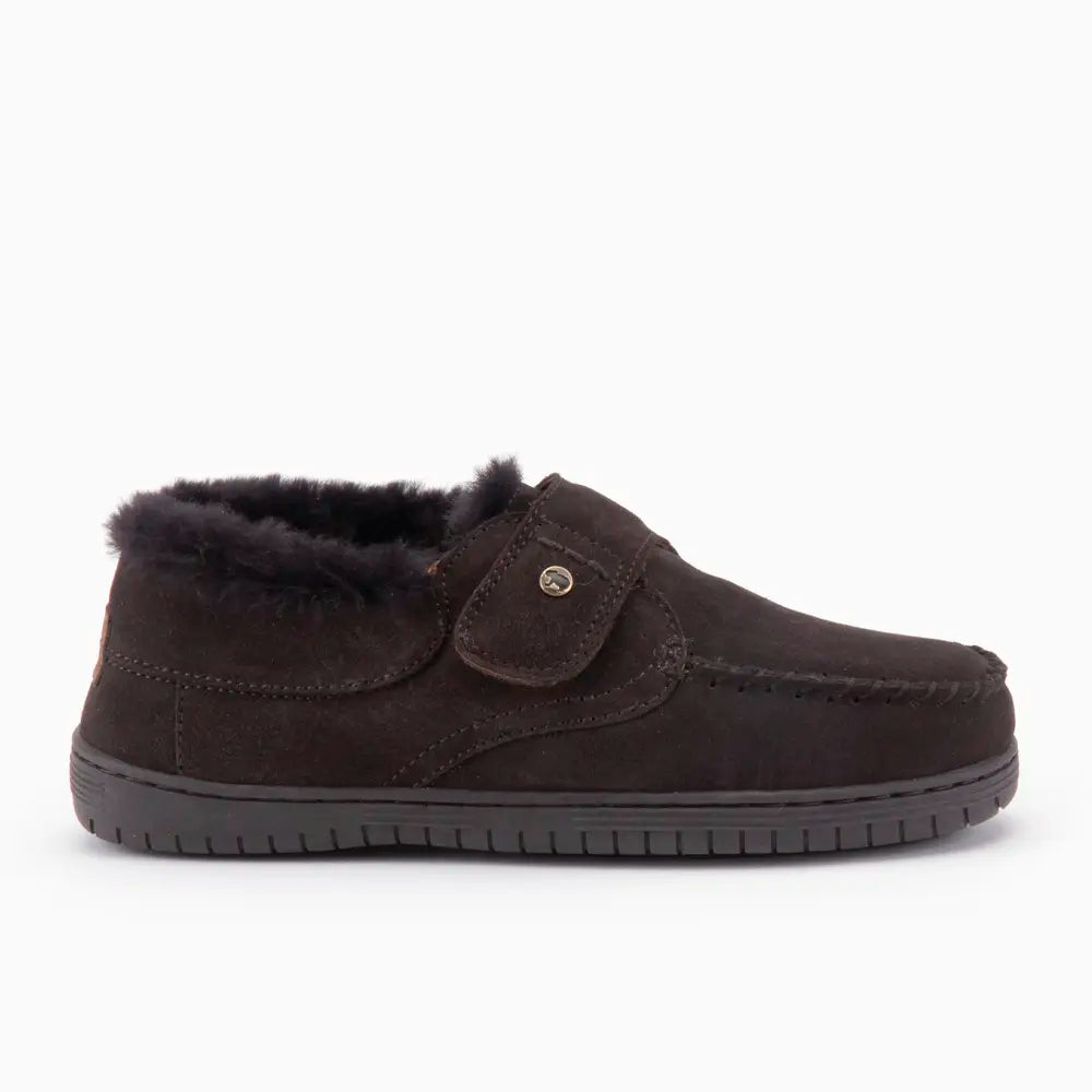 Smithon Herren Suède Velcro Choco