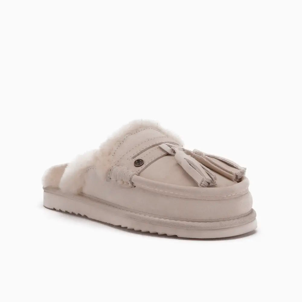 Temora Damen Suède Tassels Ivory 2