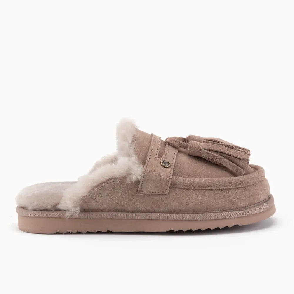 Temora Dames Suède Tassels Taupe