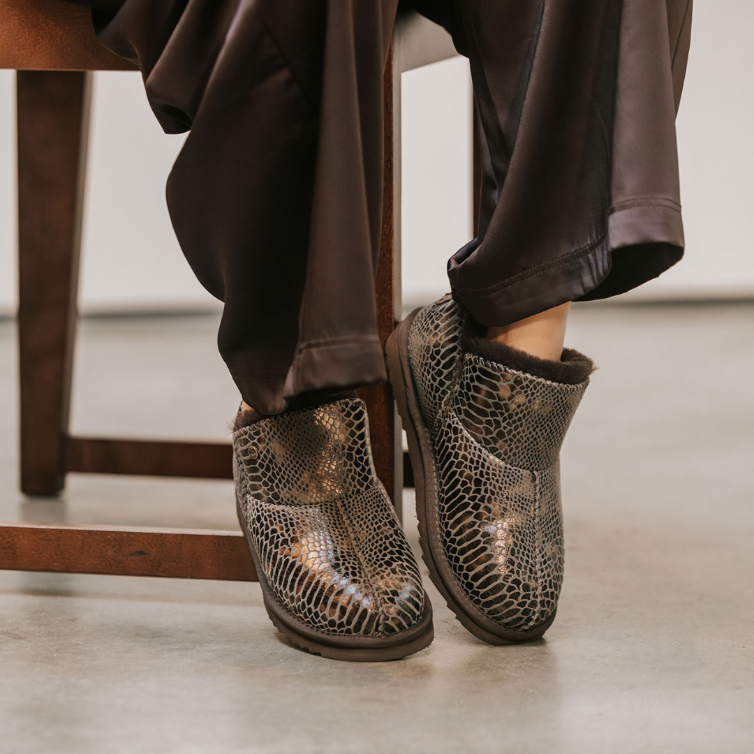Willow Damen Suède Print Snake Choco 1