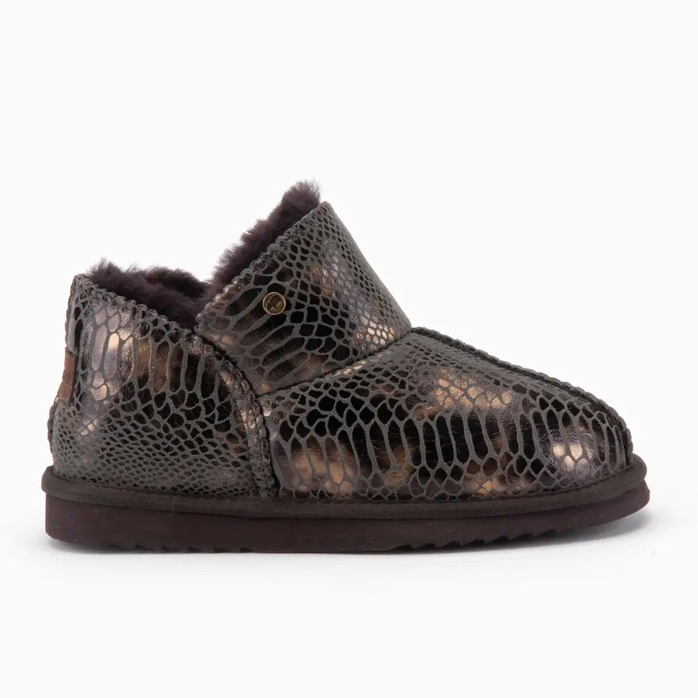 Willow Damen Suède Print Snake Choco