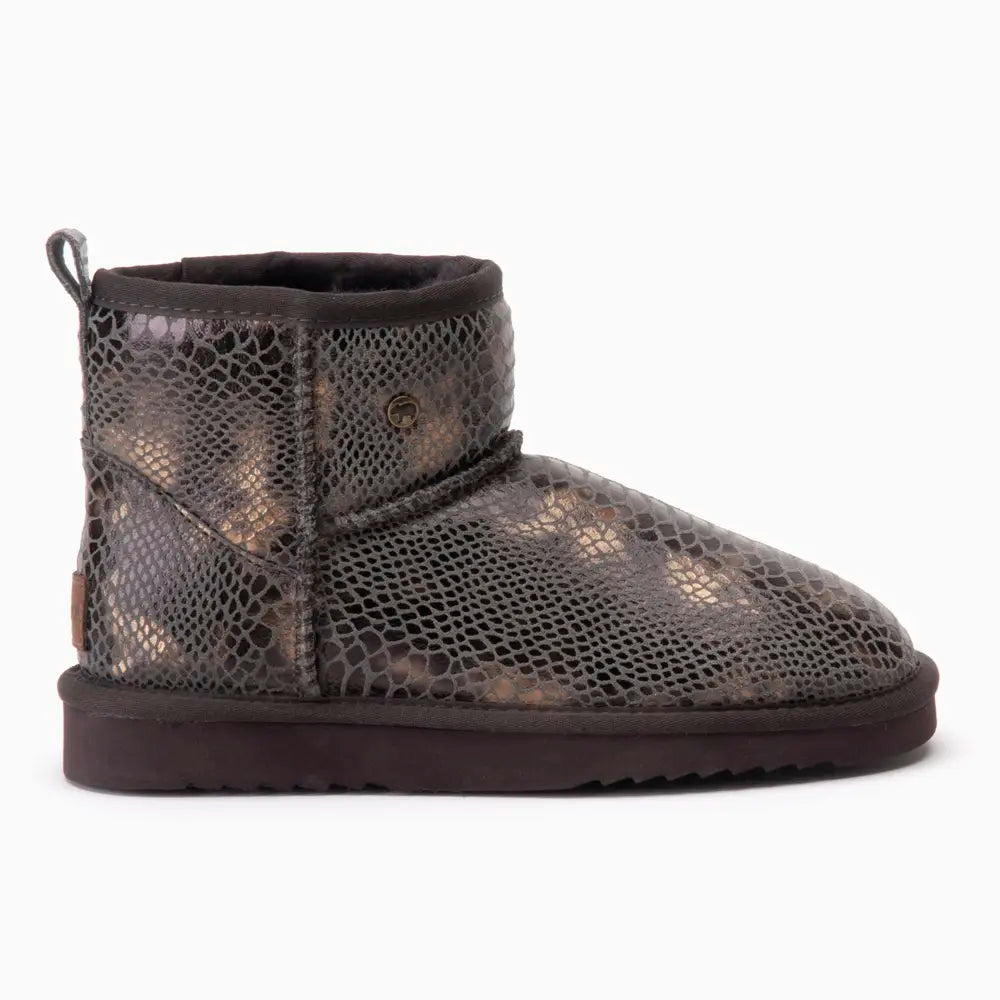 Wallaby Damen Suède Boot Print Snake Choco