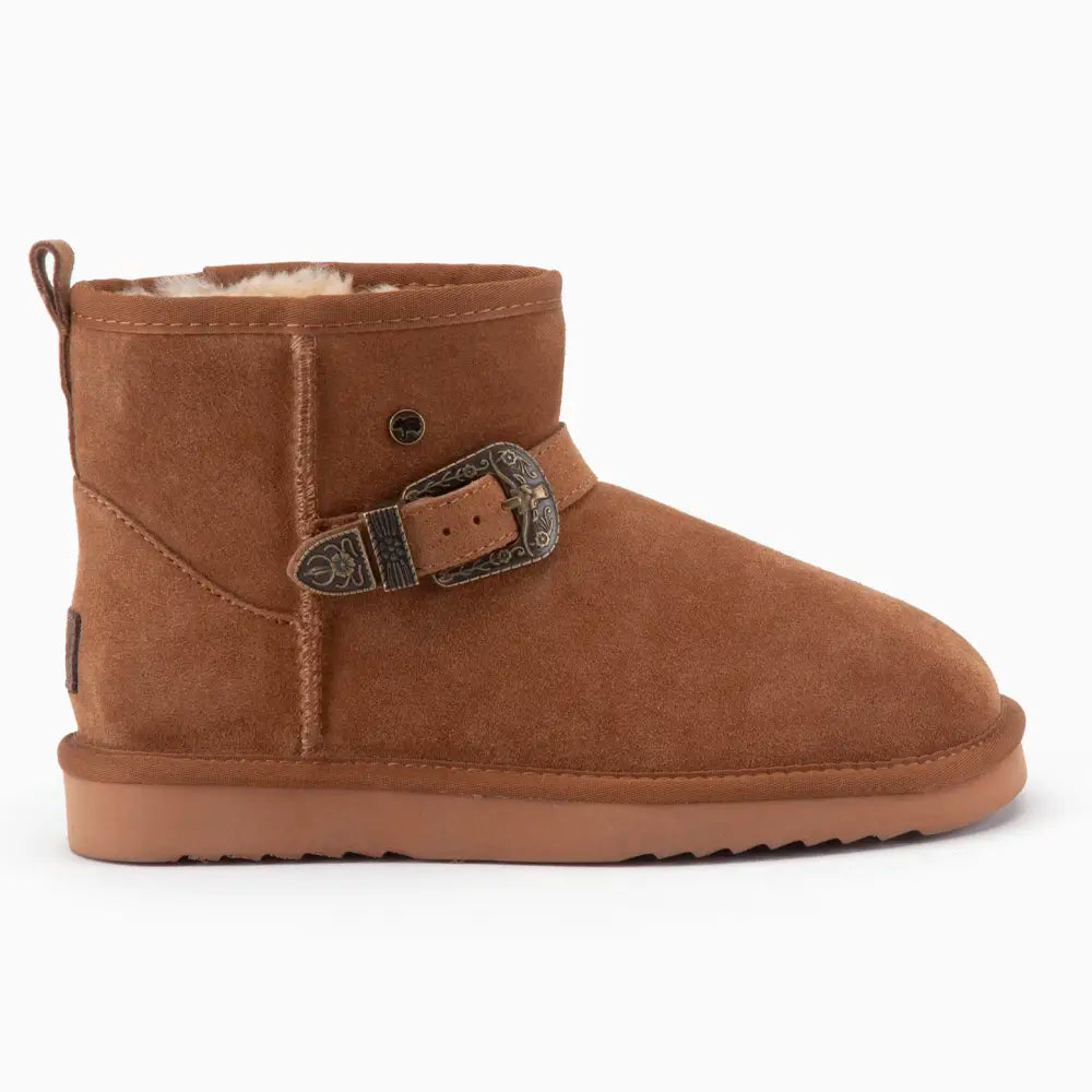 Wallaby Damen Suède Buckle Cognac