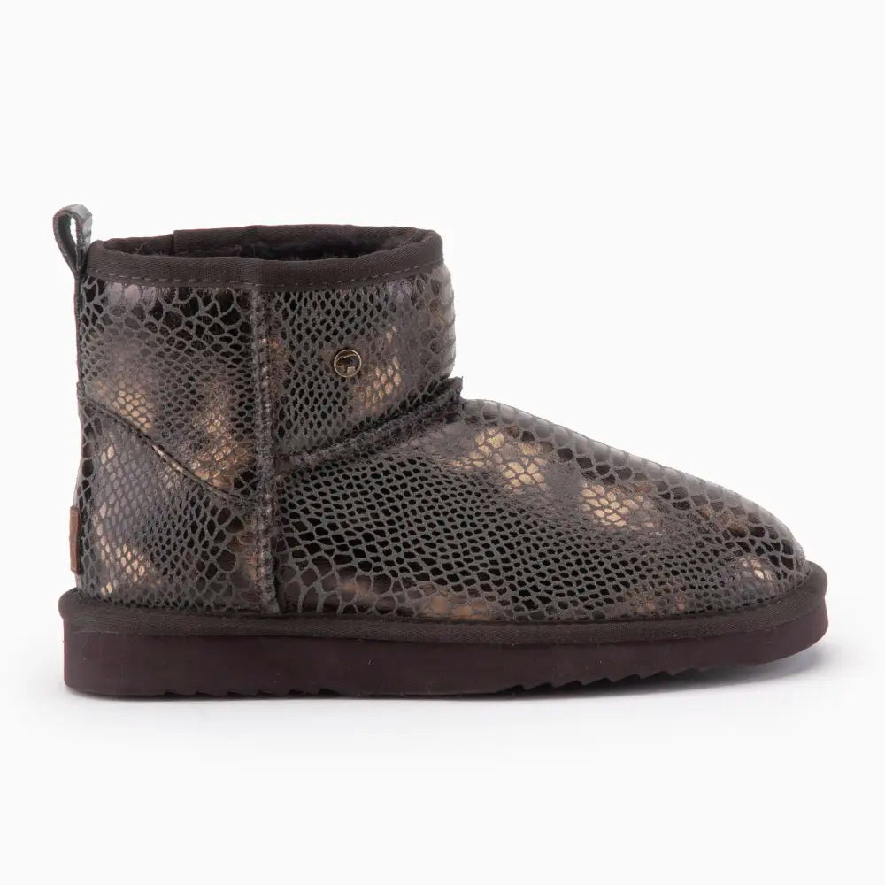 Wallaby Damen Suède Boot Print Snake Choco