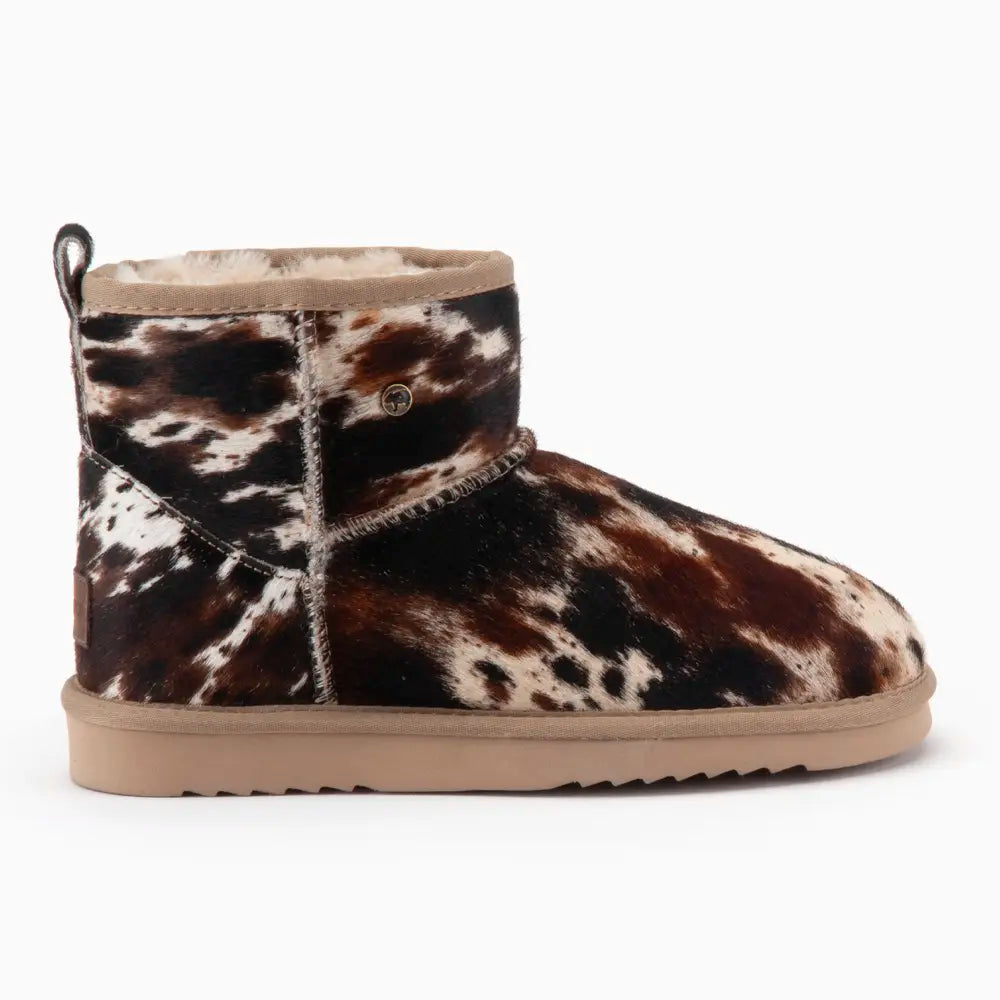Wallaby Damen Suède Boot Print Hairy Cow Black
