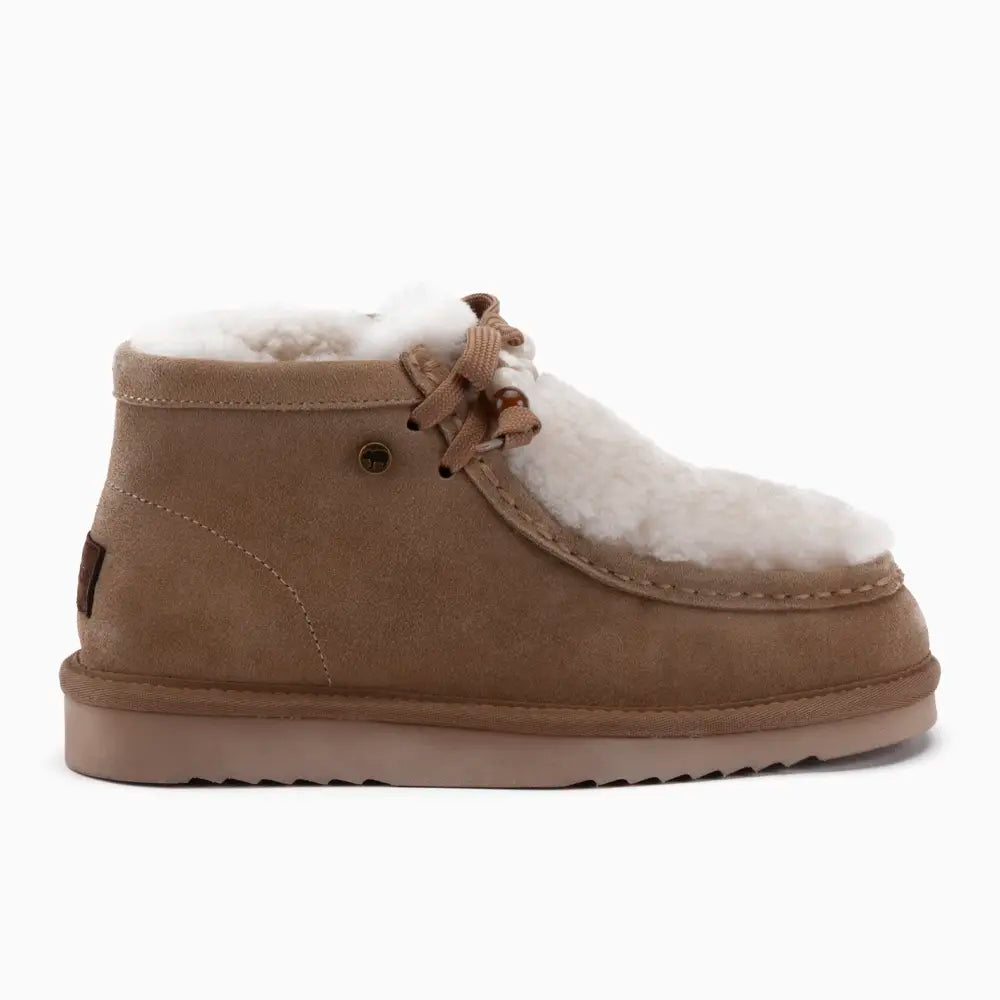 Yeppoon Damen Suède Boot Curley Wool Ecru