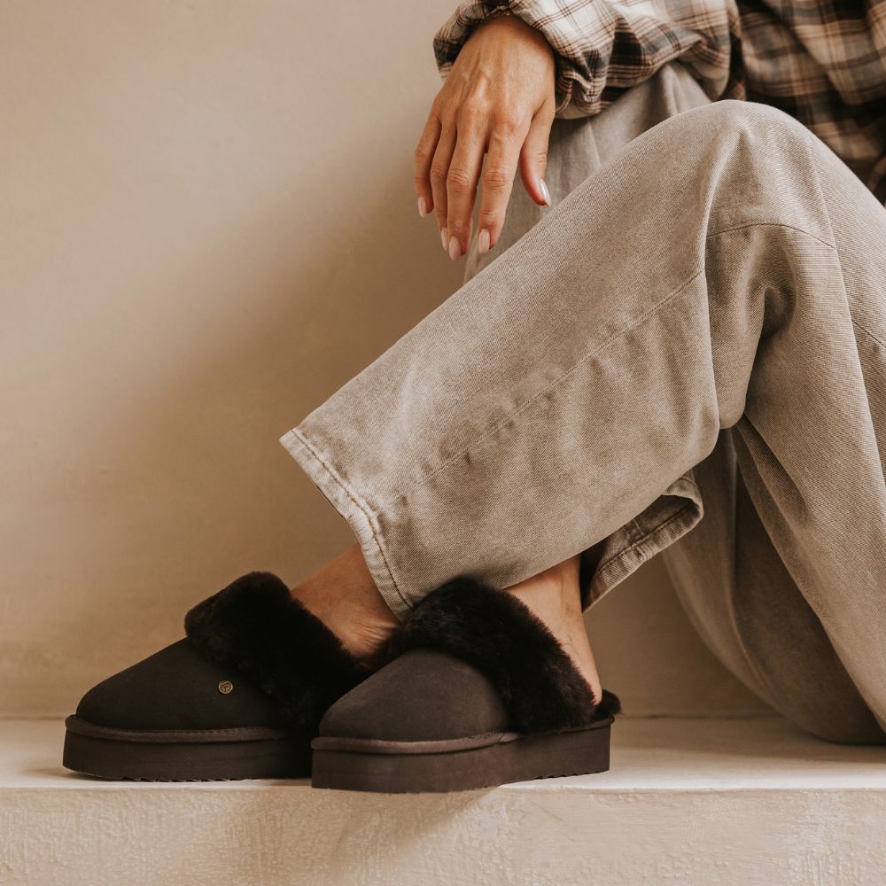 Flurry Damen Suède Plateau Choco 1
