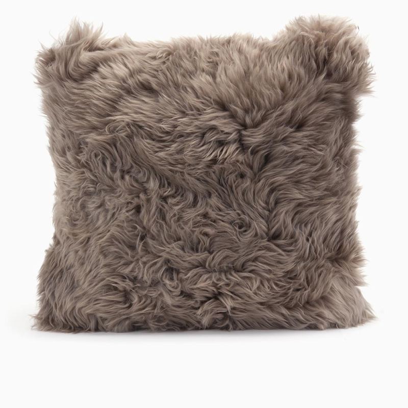 Cushion mid long wool Mud