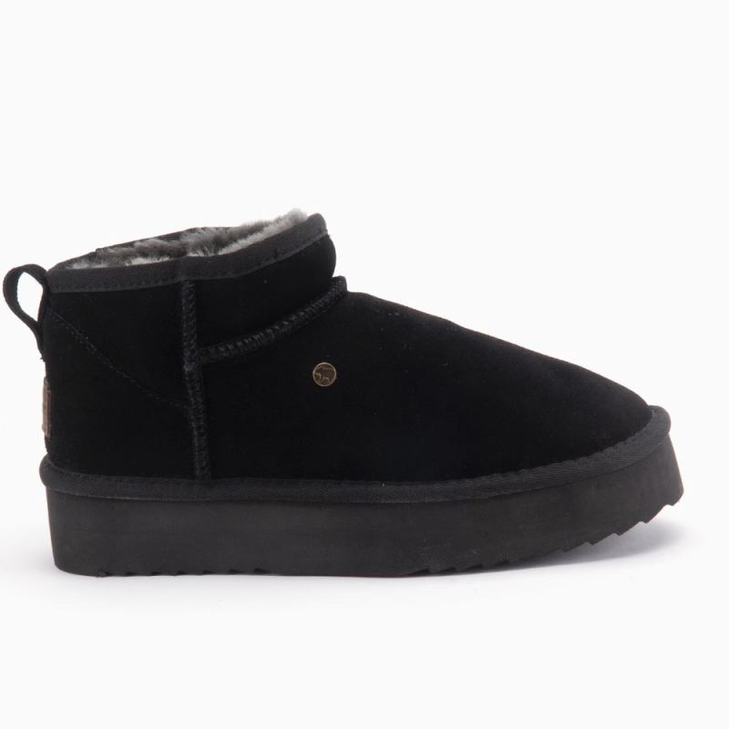 Durack Women Suede Boot Plateau Black