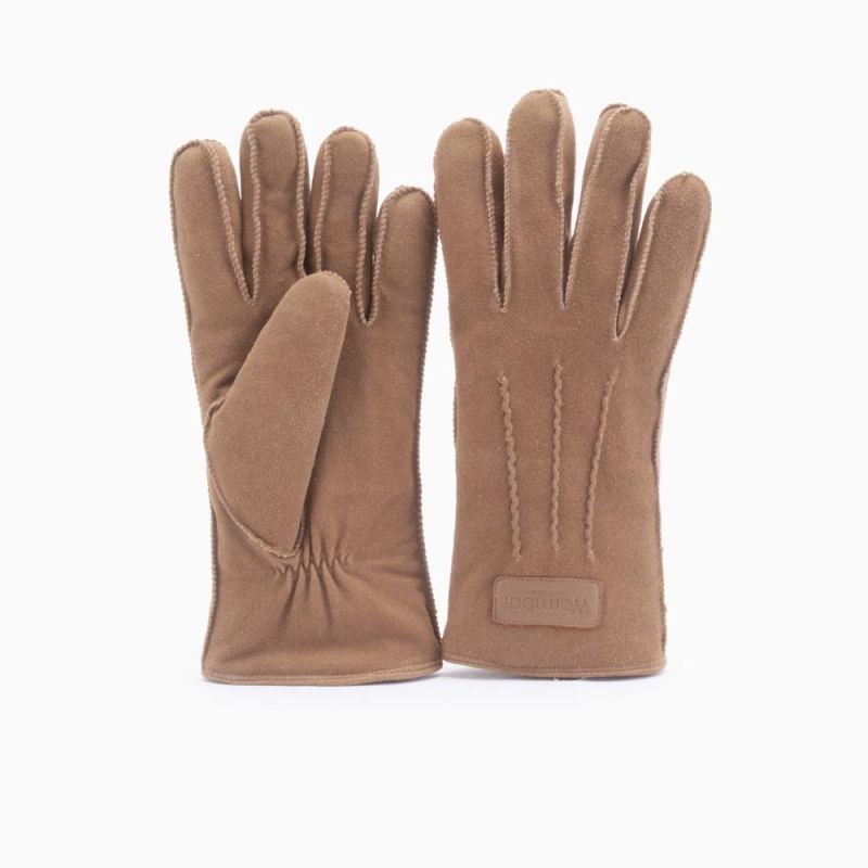 Gloves Women Goat Suede Cognac