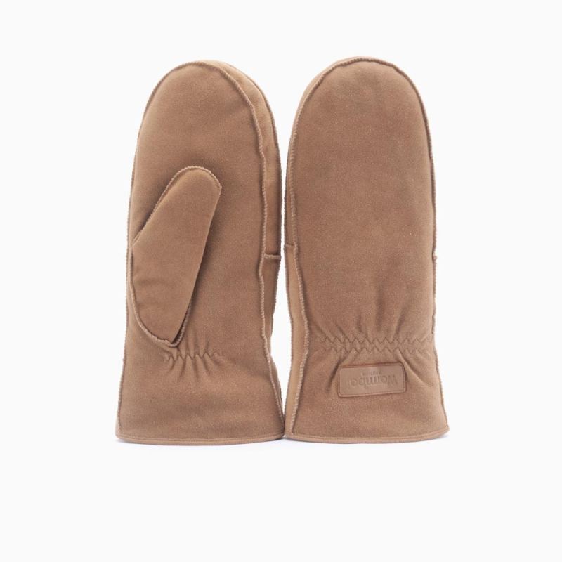 Warmbat Mitten damen Goat suède Cognac