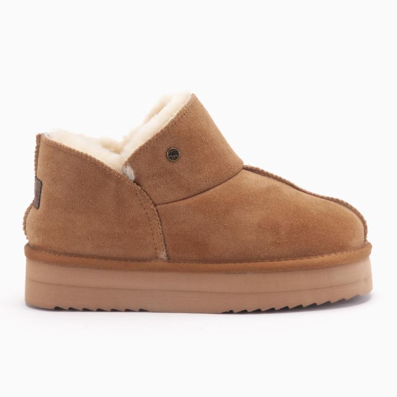 Warmbat Willow damen suède Plateau Cognac