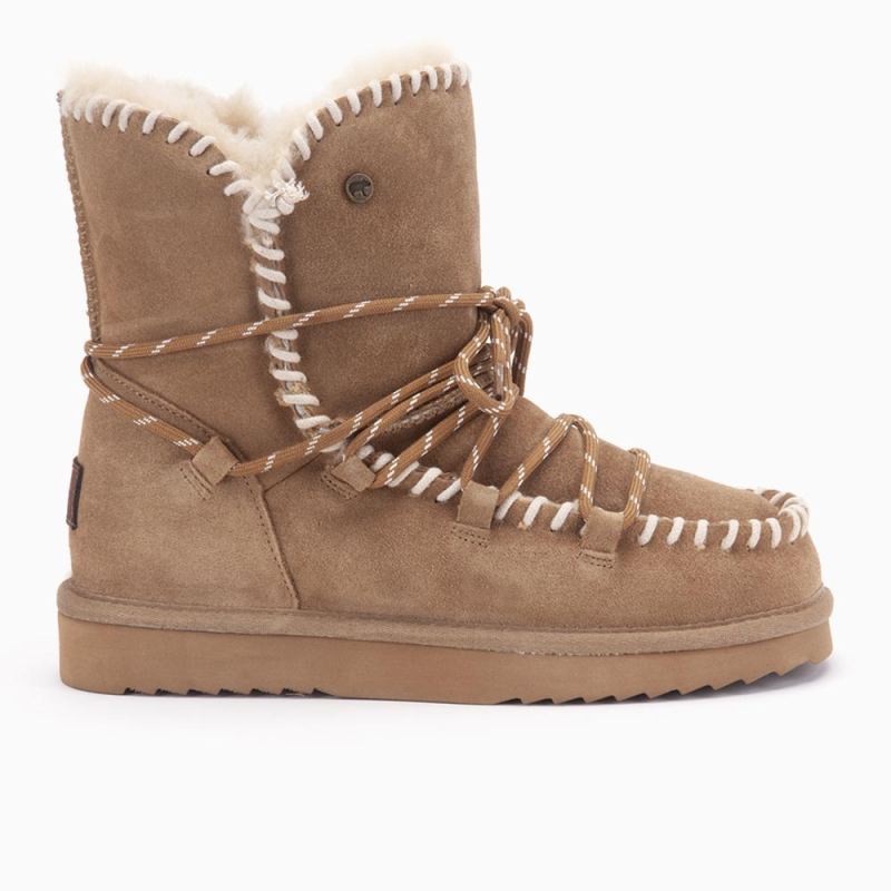 Waturra Women Suede lace boot Camel