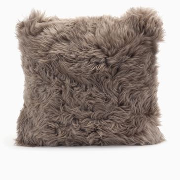 Cushion mid long wool Mud 
